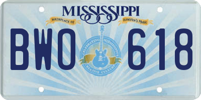MS license plate BWO618