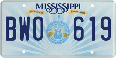 MS license plate BWO619