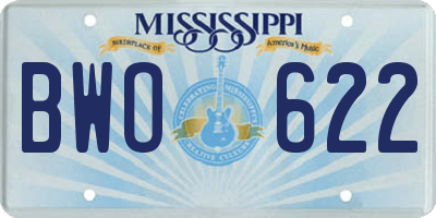 MS license plate BWO622