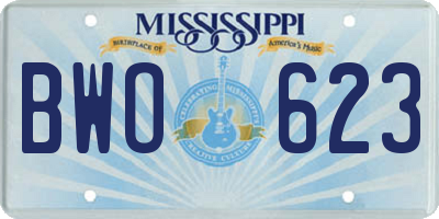 MS license plate BWO623