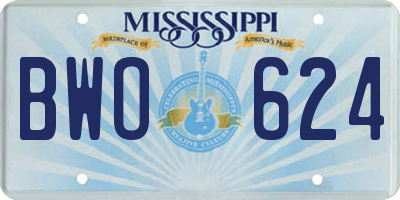 MS license plate BWO624
