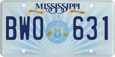 MS license plate BWO631