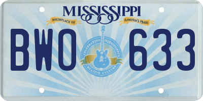 MS license plate BWO633