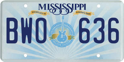 MS license plate BWO636