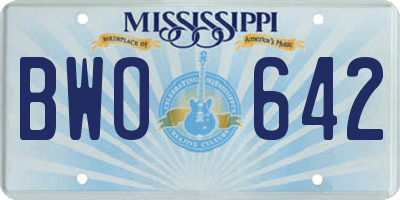 MS license plate BWO642