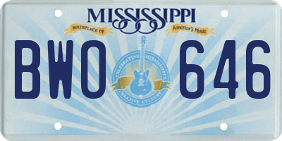 MS license plate BWO646