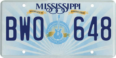 MS license plate BWO648