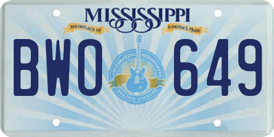 MS license plate BWO649