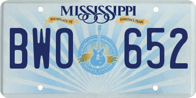 MS license plate BWO652
