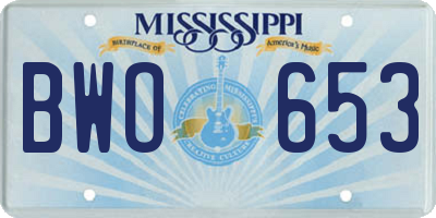 MS license plate BWO653