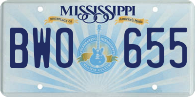 MS license plate BWO655