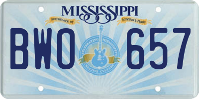 MS license plate BWO657