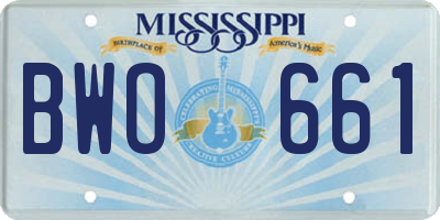MS license plate BWO661