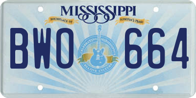 MS license plate BWO664