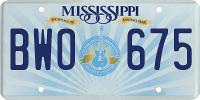MS license plate BWO675