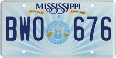 MS license plate BWO676