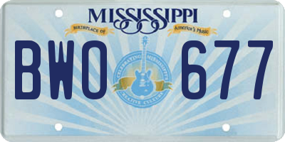 MS license plate BWO677
