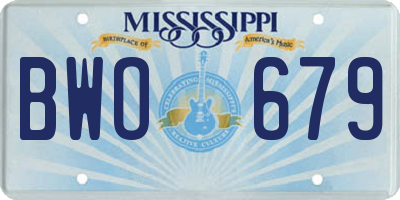 MS license plate BWO679