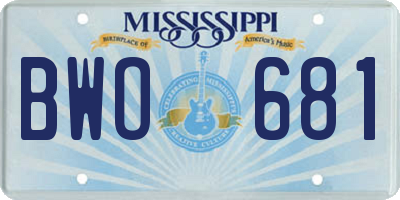 MS license plate BWO681