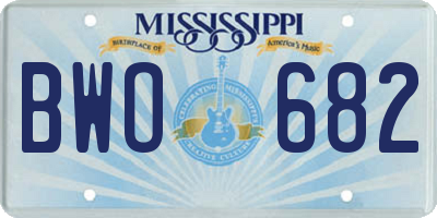 MS license plate BWO682