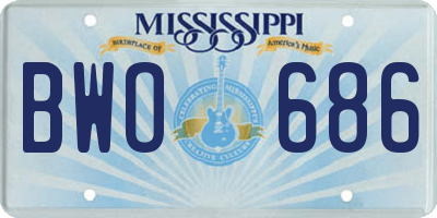 MS license plate BWO686