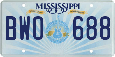 MS license plate BWO688