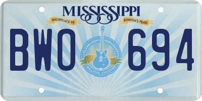 MS license plate BWO694