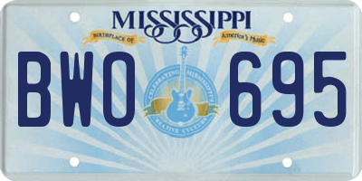 MS license plate BWO695