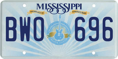 MS license plate BWO696