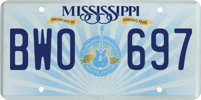MS license plate BWO697