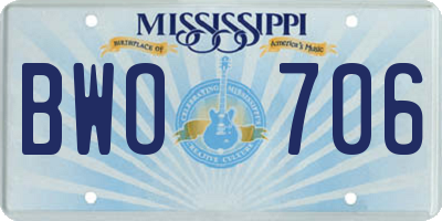 MS license plate BWO706