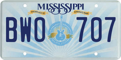 MS license plate BWO707