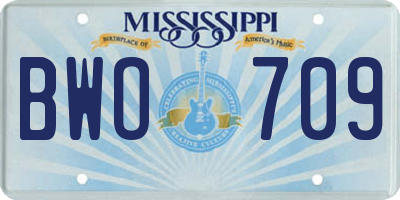 MS license plate BWO709