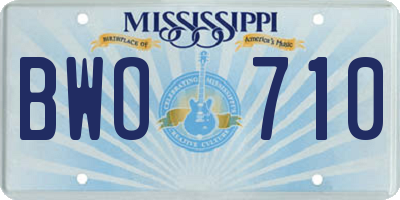 MS license plate BWO710