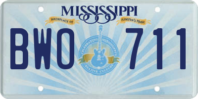 MS license plate BWO711