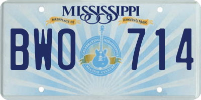 MS license plate BWO714