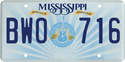 MS license plate BWO716