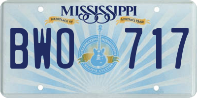 MS license plate BWO717