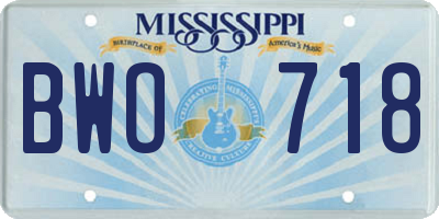 MS license plate BWO718