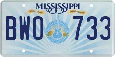 MS license plate BWO733