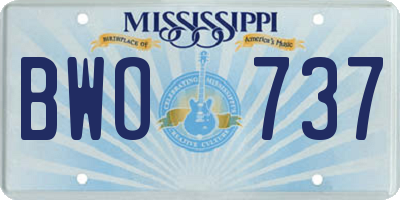 MS license plate BWO737