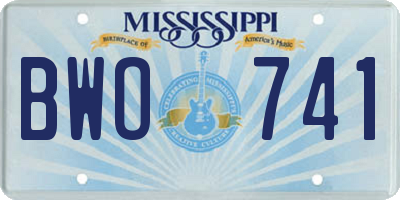 MS license plate BWO741