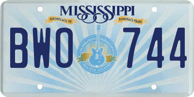 MS license plate BWO744
