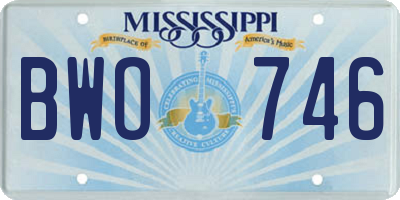 MS license plate BWO746