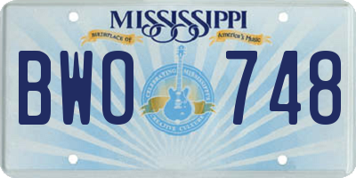 MS license plate BWO748