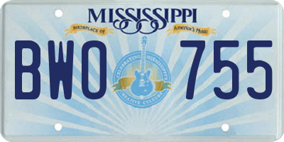 MS license plate BWO755