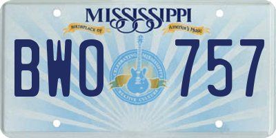 MS license plate BWO757