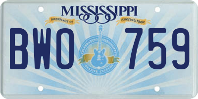 MS license plate BWO759
