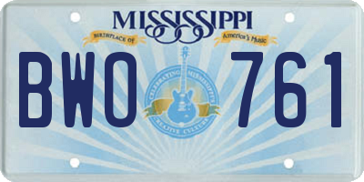 MS license plate BWO761