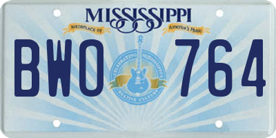 MS license plate BWO764